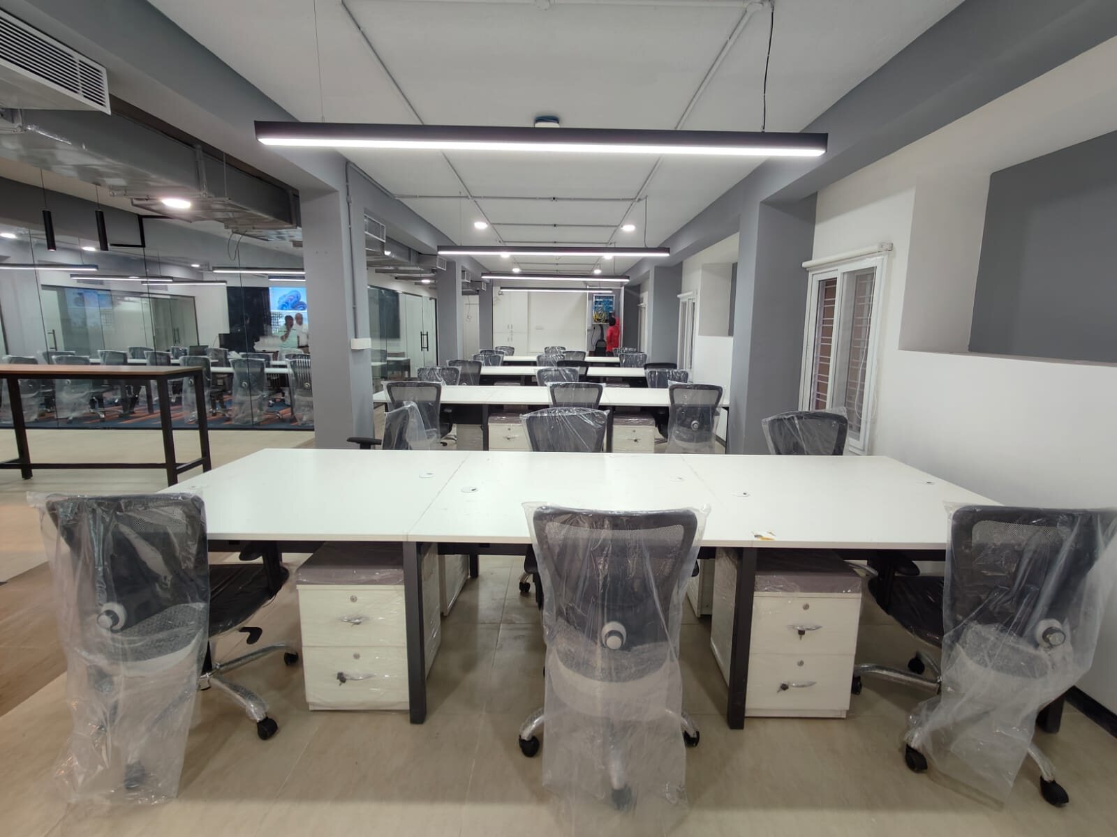 Open workstation office floor — LED lighting — RC Workspace Bengaluru